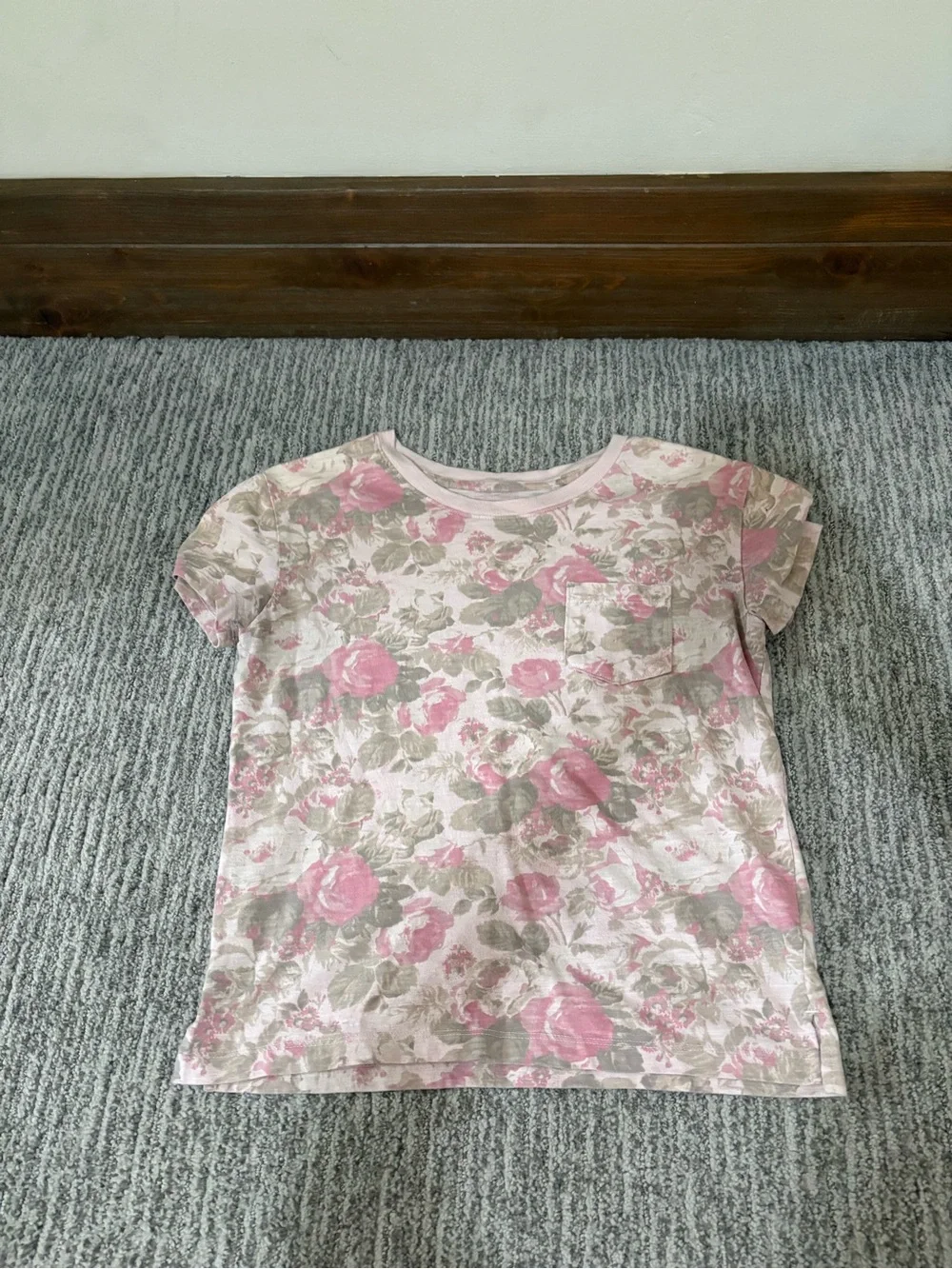 LoveShackFancy x GAP Floral Pink Pocket Tee